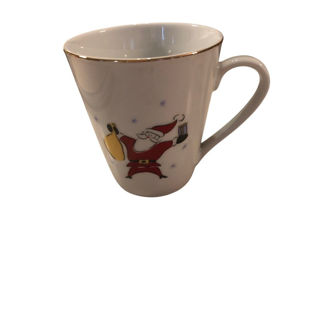 Merry Brite Christmas 8oz Mug with a Happy Santa